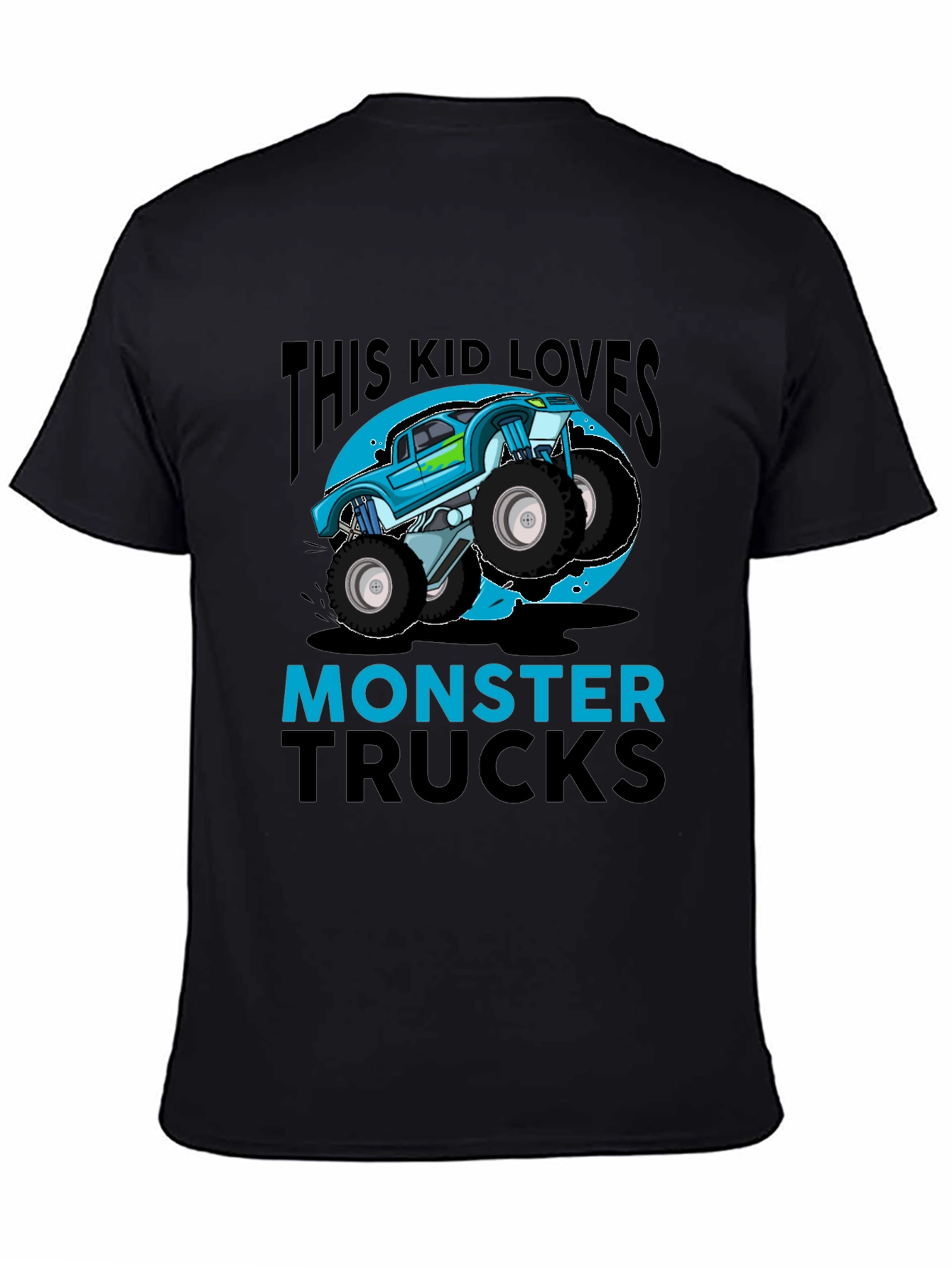 Kids Monster Truck T-Shirt - Blue Graphic Design