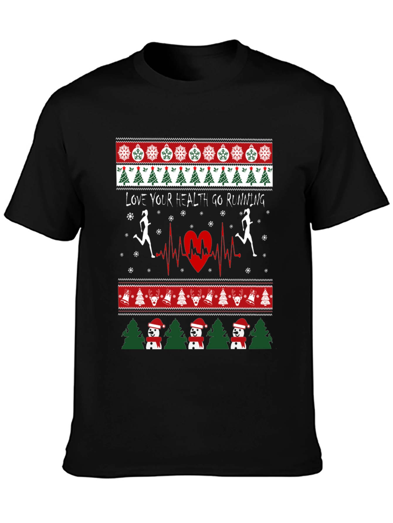 Holiday Running T-Shirt - Love Your Health Ugly Xmas