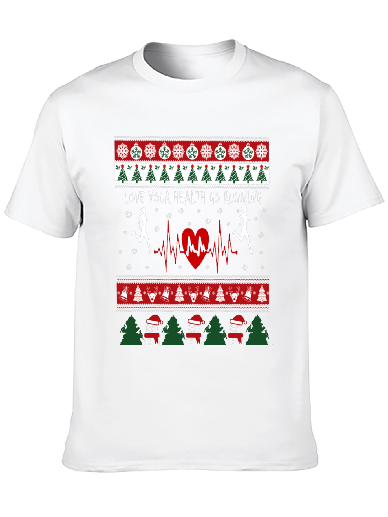 Holiday Running T-Shirt - Love Your Health Ugly Xmas