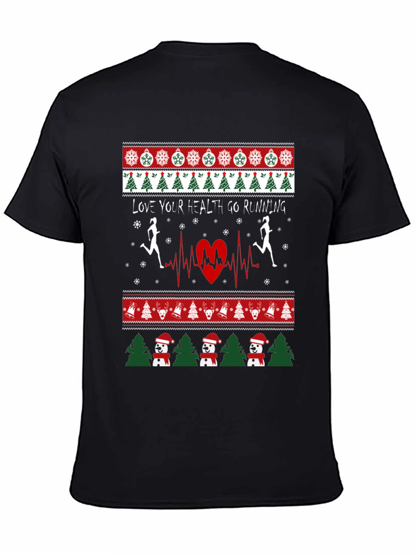 Holiday Running T-Shirt - Love Your Health Ugly Xmas