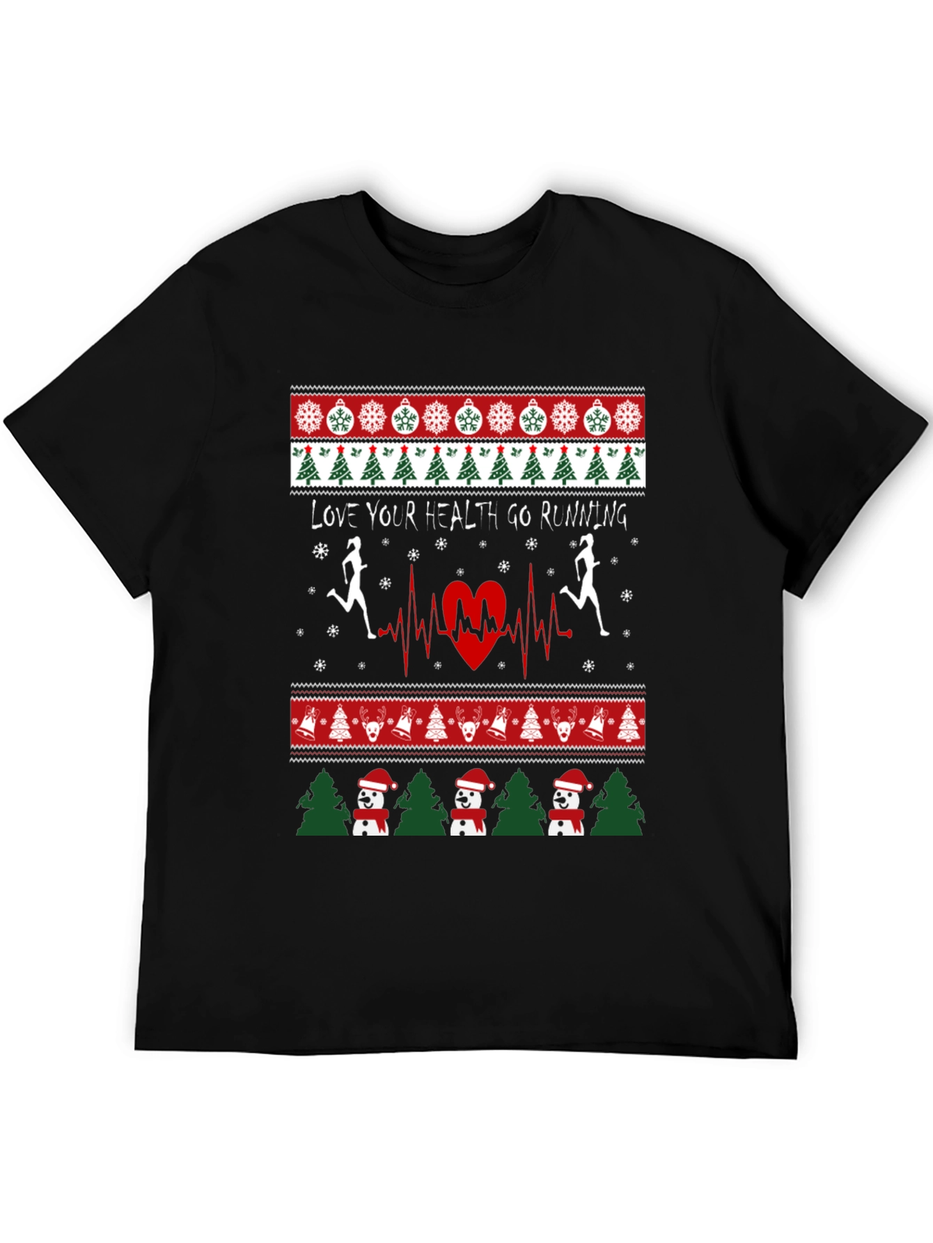 Holiday Running T-Shirt - Love Your Health Ugly Xmas