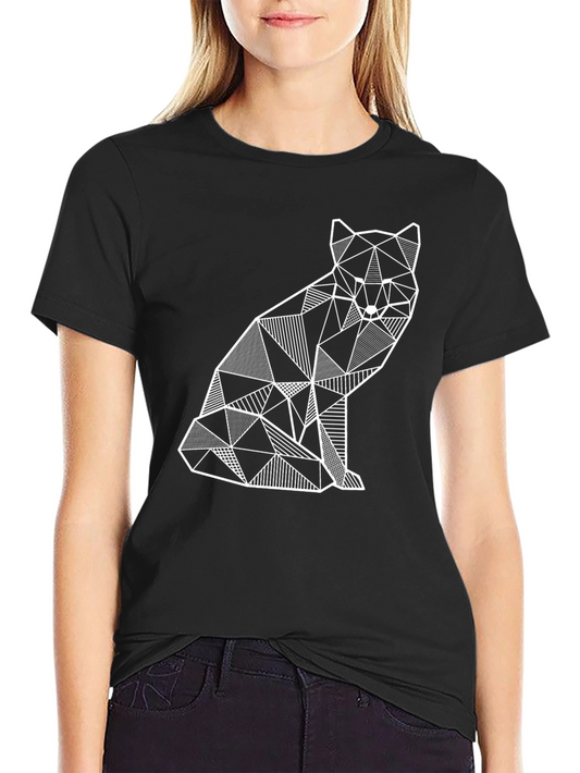 Geometric Fox Graphic T-Shirt - Modern Art Tee