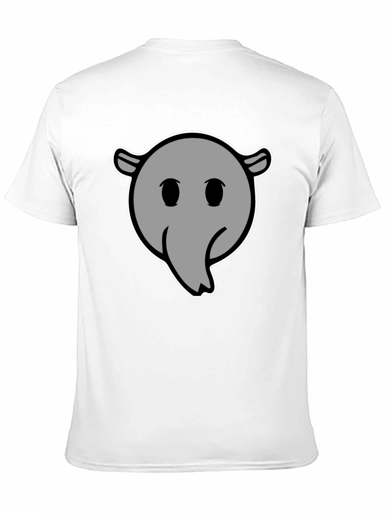 Cartoon Anteater Graphic Tee - Black Cotton T-Shirt