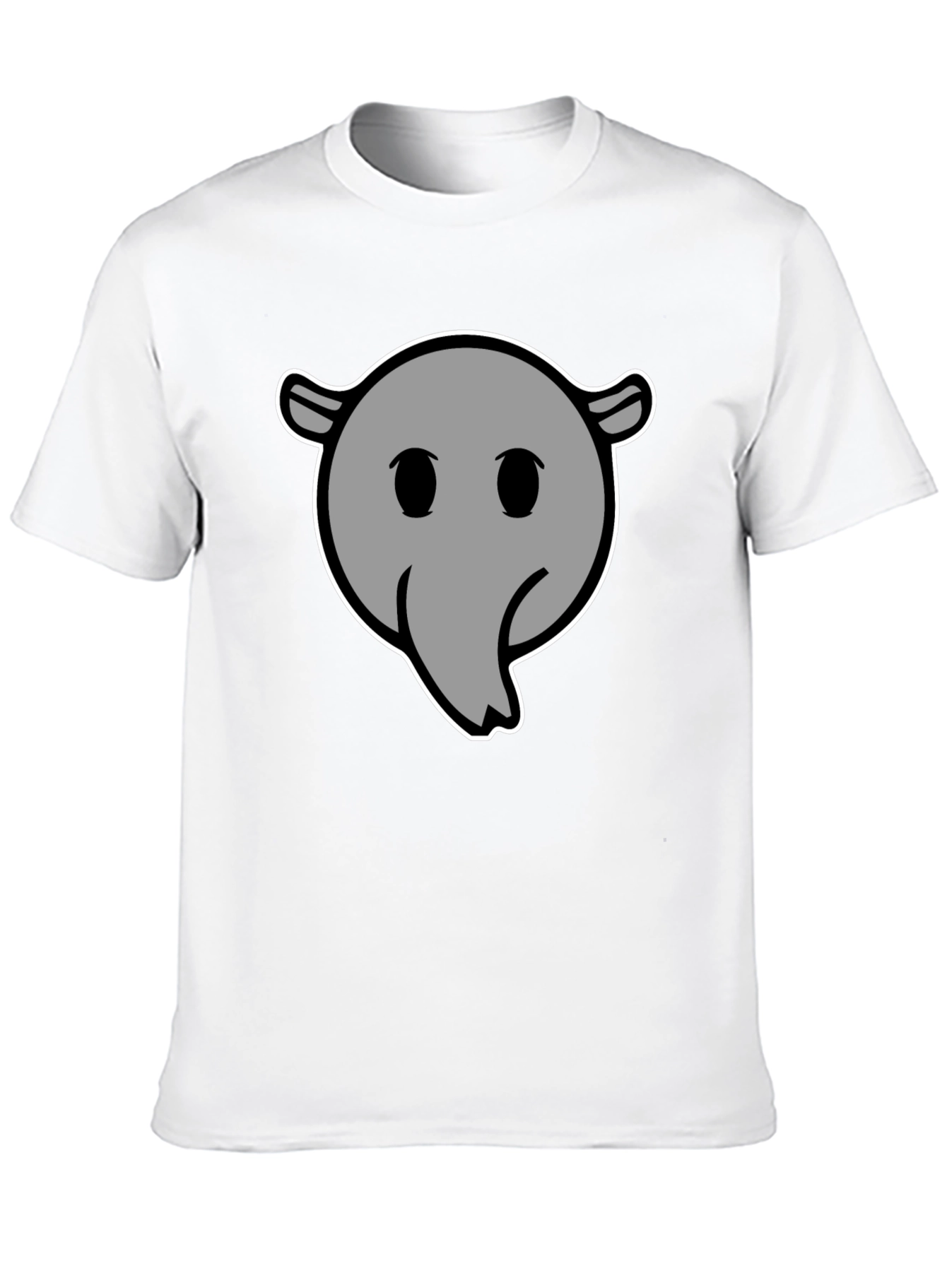 Cartoon Anteater Graphic Tee - Black Cotton T-Shirt