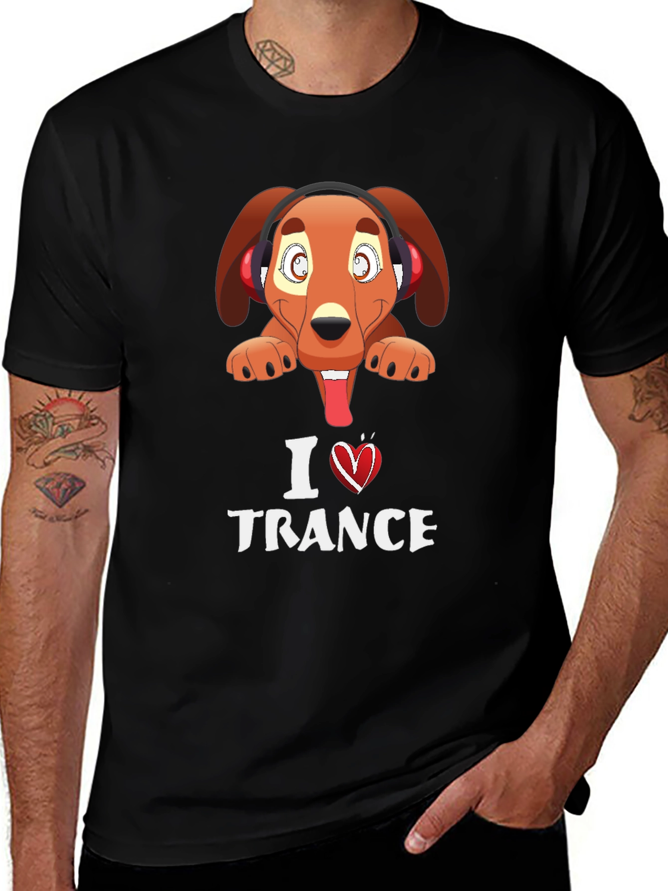 I Love Trance Dog Graphic Tee
