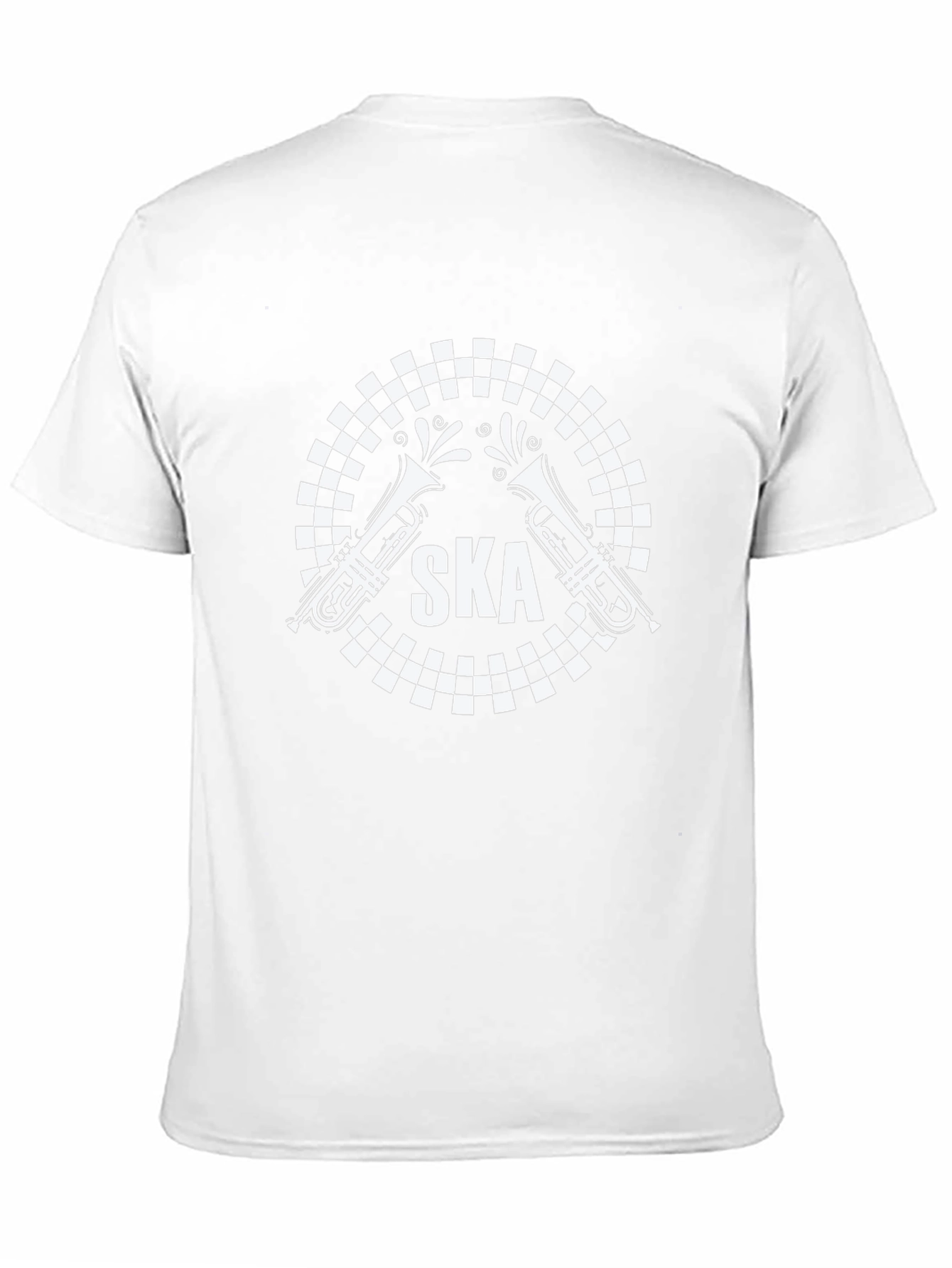 Ska Music T-Shirt: Checkerboard Trumpet Design