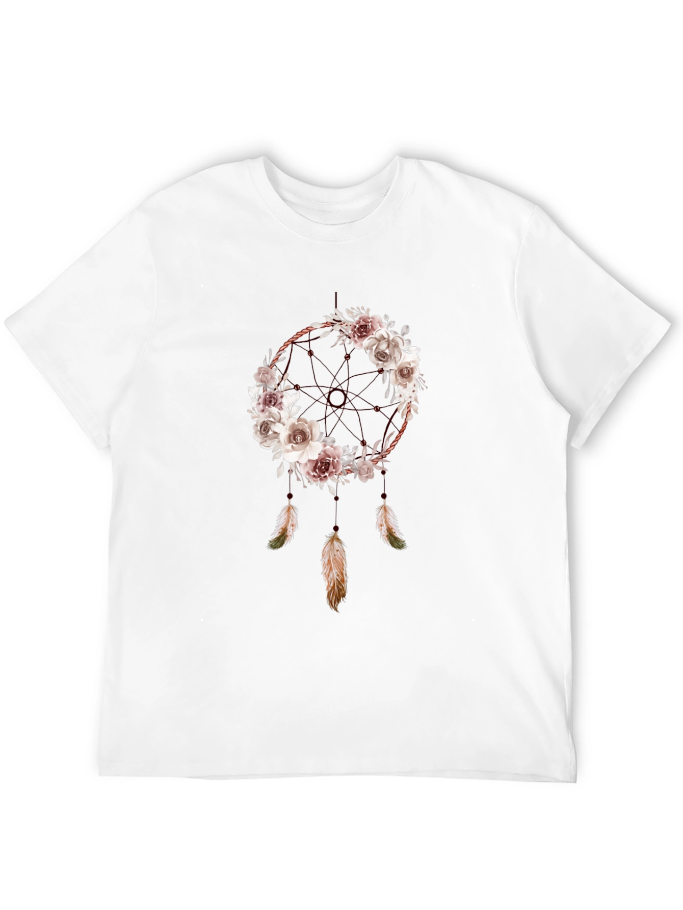 Floral Dreamcatcher Graphic T-Shirt - Boho Style