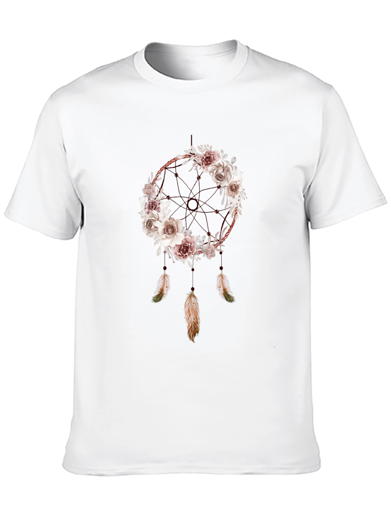 Floral Dreamcatcher Graphic T-Shirt - Boho Style