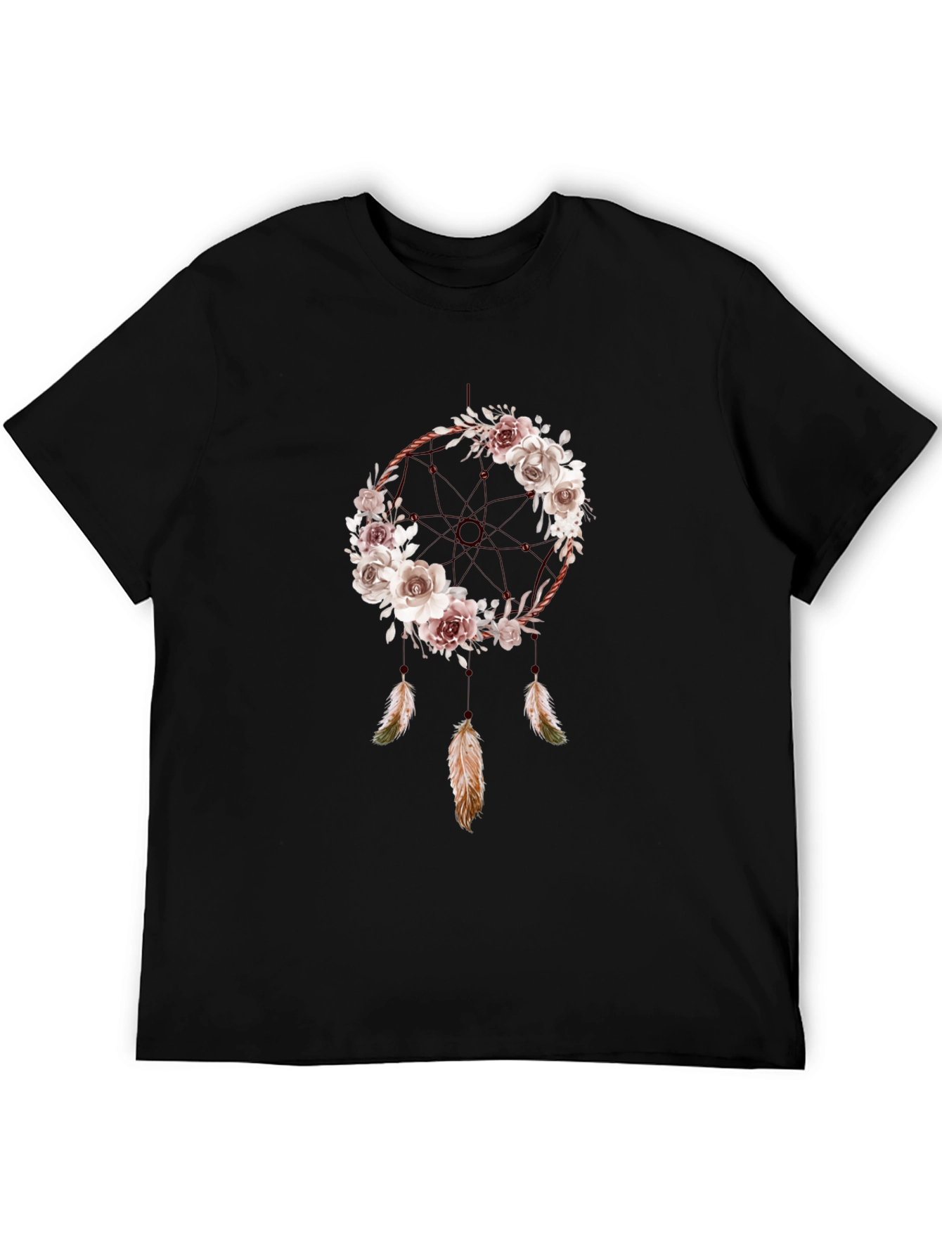 Floral Dreamcatcher Graphic T-Shirt - Boho Style