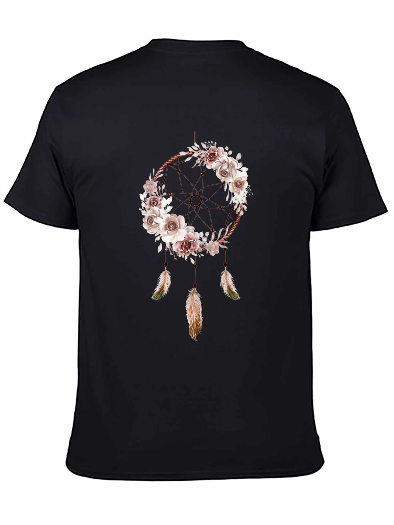 Floral Dreamcatcher Graphic T-Shirt - Boho Style