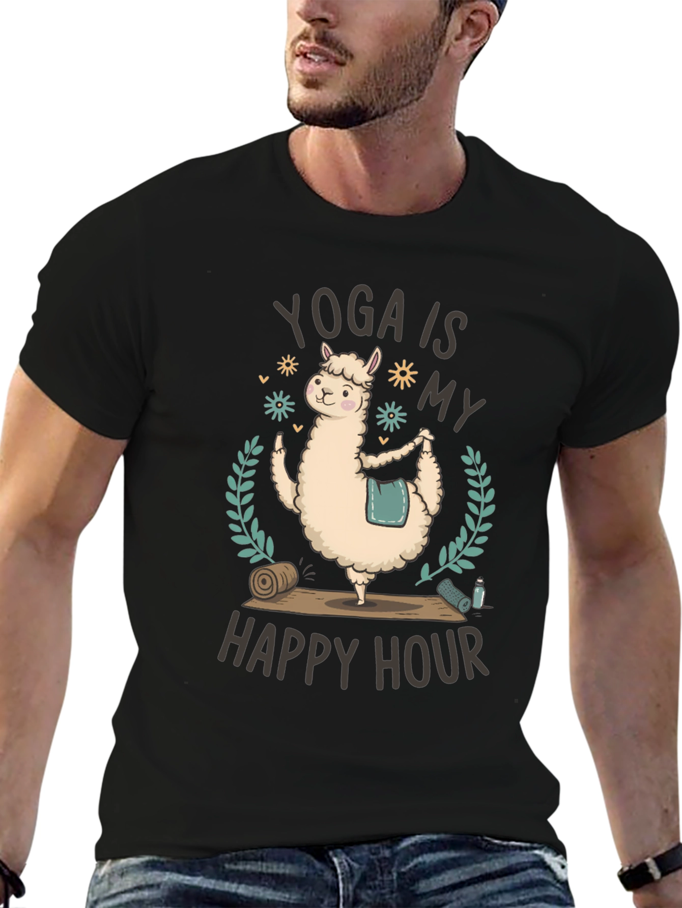 Yoga Llama T-Shirt - Happy Hour Fitness Tee
