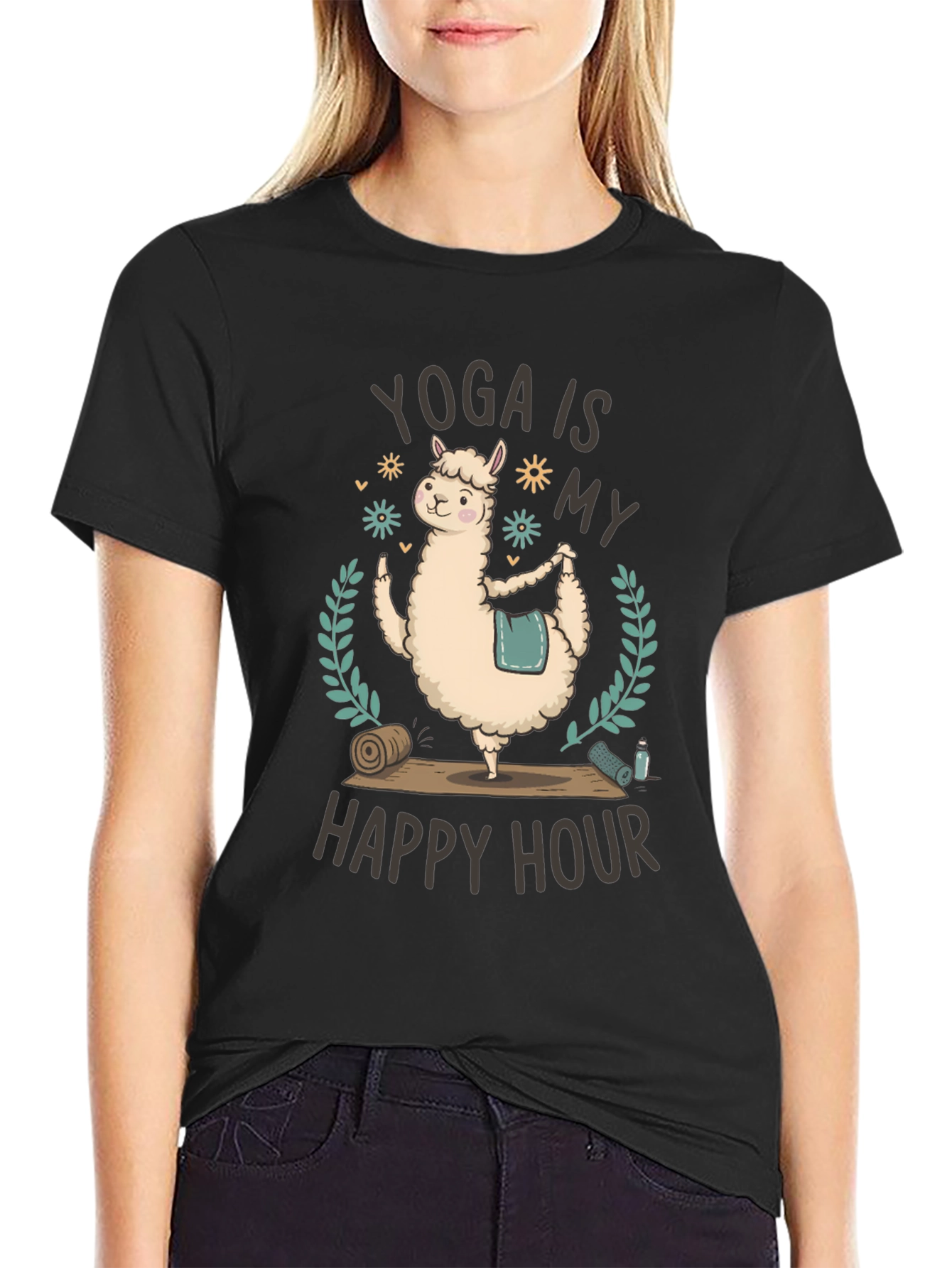 Yoga Llama T-Shirt - Happy Hour Fitness Tee