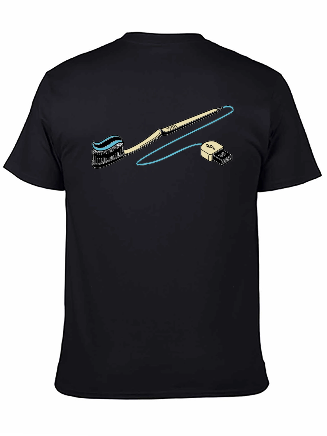 Novelty Toothbrush USB Connection Graphic Tee