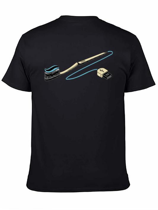 Novelty Toothbrush USB Connection Graphic Tee
