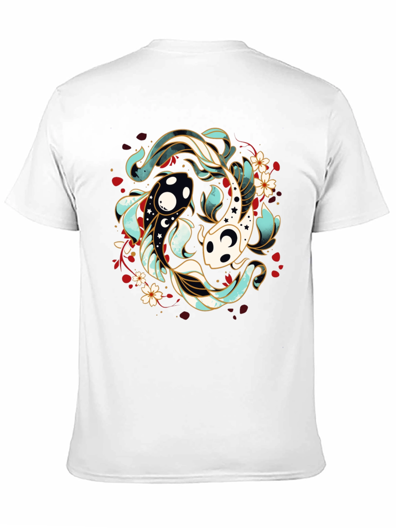 Yin Yang Koi Fish T-Shirt - Black