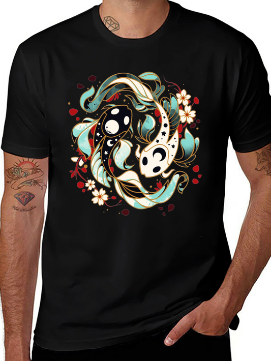 Yin Yang Koi Fish T-Shirt - Black