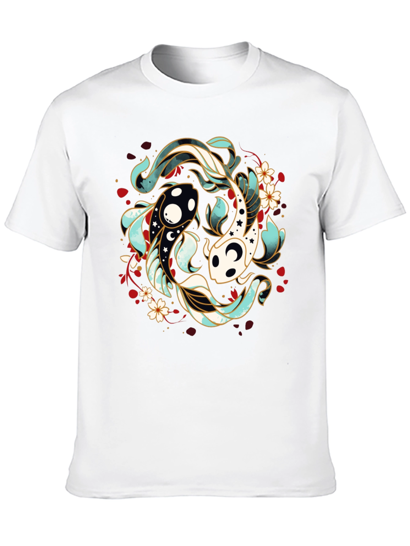 Yin Yang Koi Fish T-Shirt - Black
