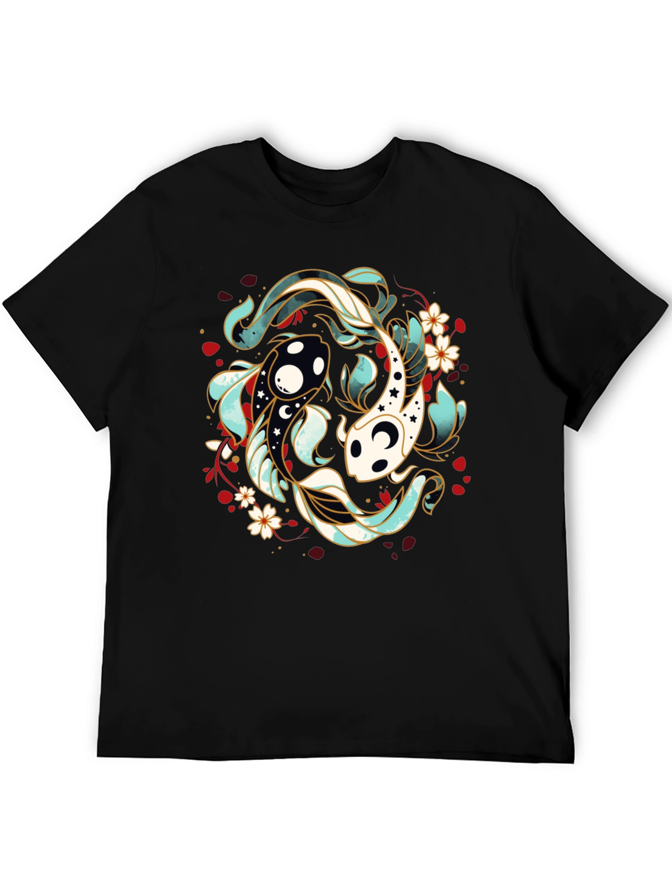 Yin Yang Koi Fish T-Shirt - Black