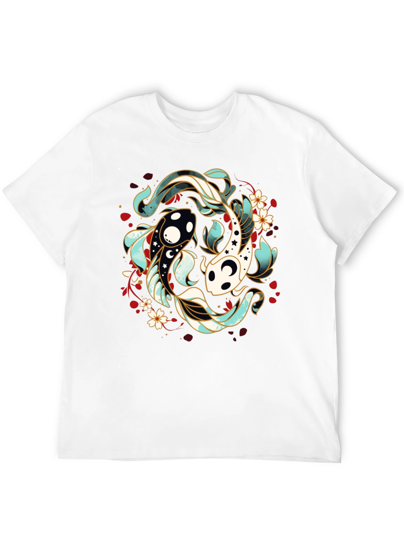 Yin Yang Koi Fish T-Shirt - Black