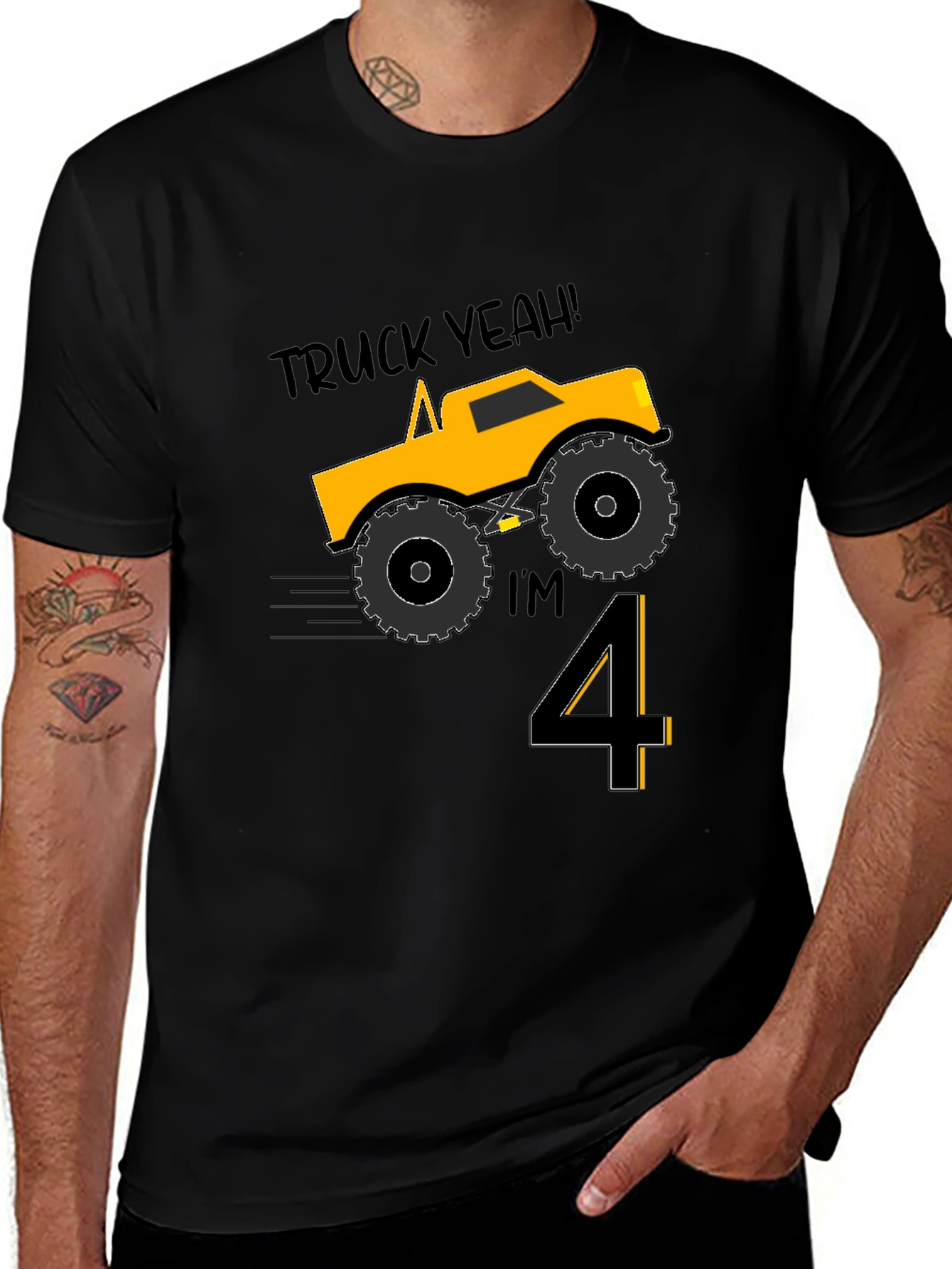 Truck Yeah Im 4 Birthday Boy T-Shirt