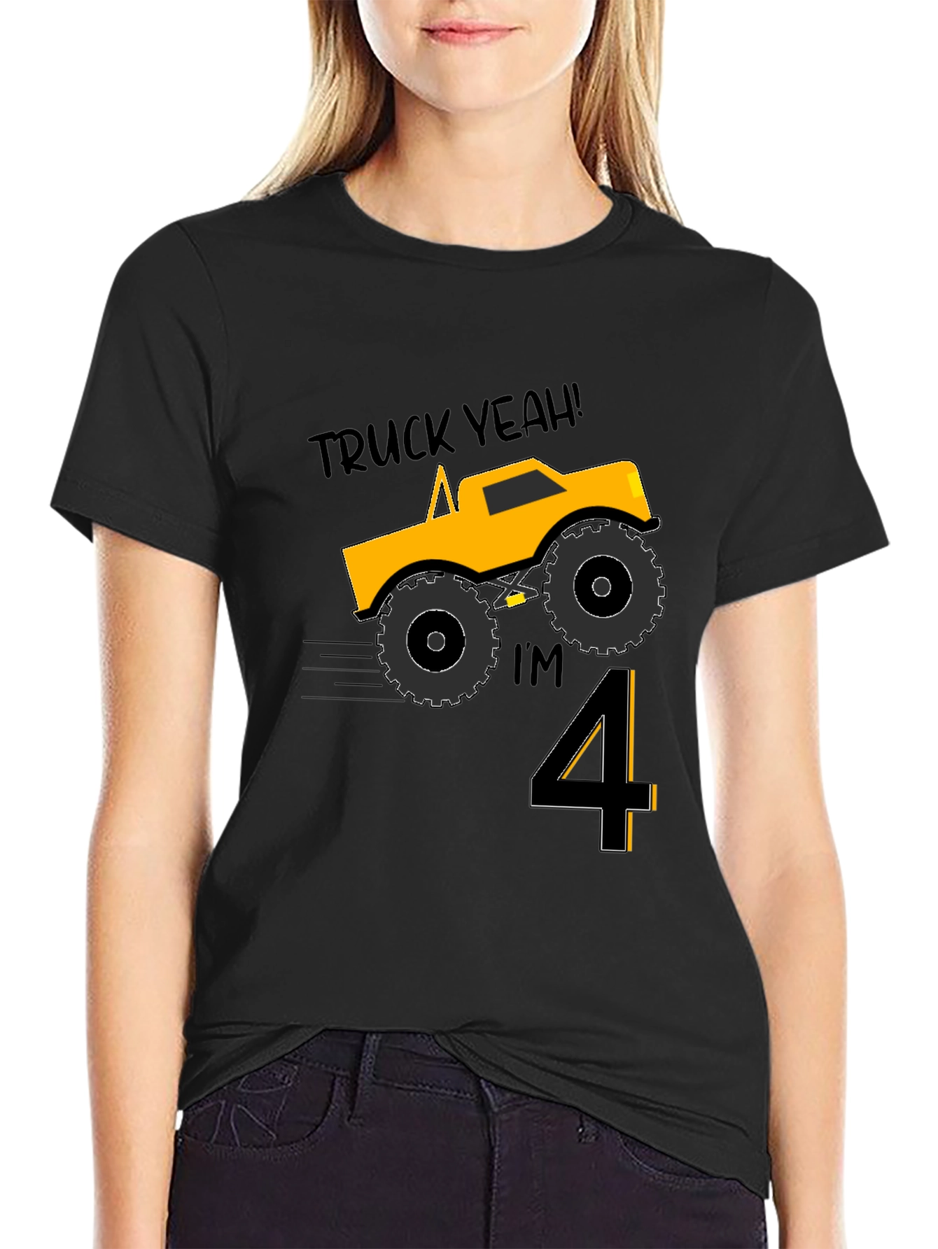 Truck Yeah Im 4 Birthday Boy T-Shirt