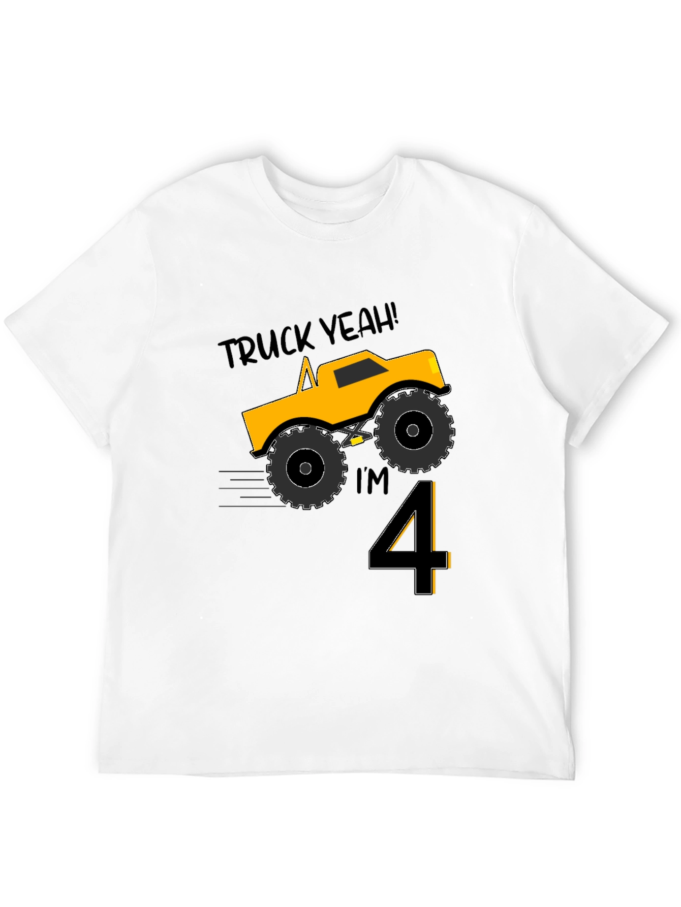 Truck Yeah Im 4 Birthday Boy T-Shirt