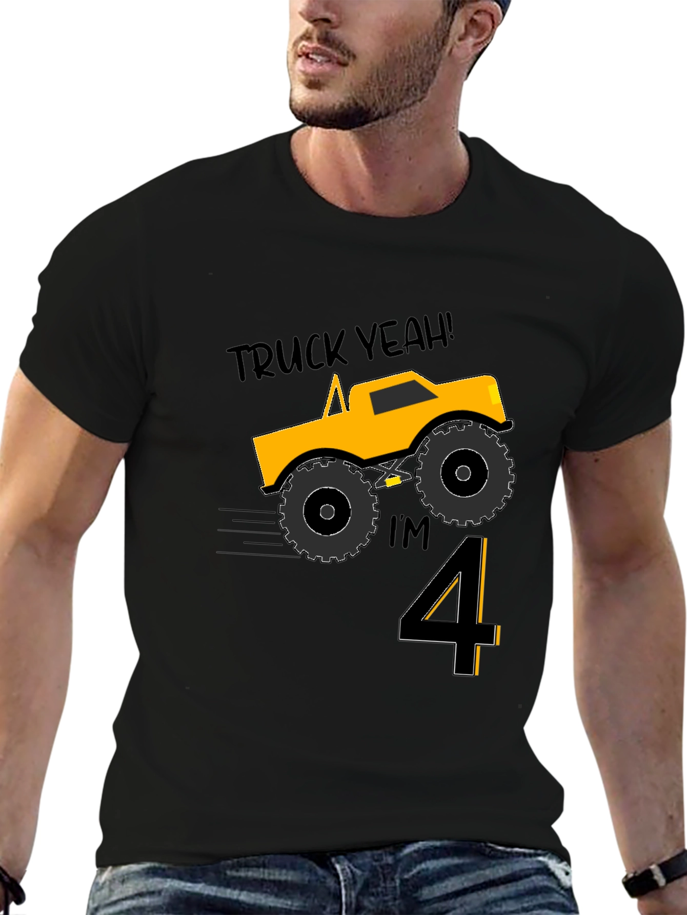 Truck Yeah Im 4 Birthday Boy T-Shirt
