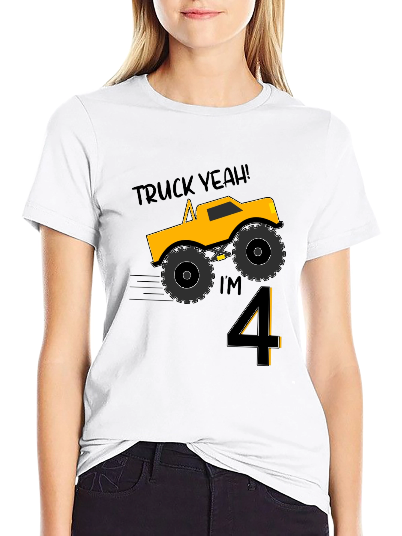 Truck Yeah Im 4 Birthday Boy T-Shirt