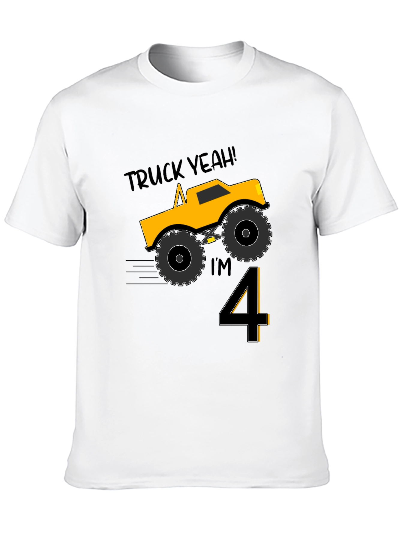 Truck Yeah Im 4 Birthday Boy T-Shirt