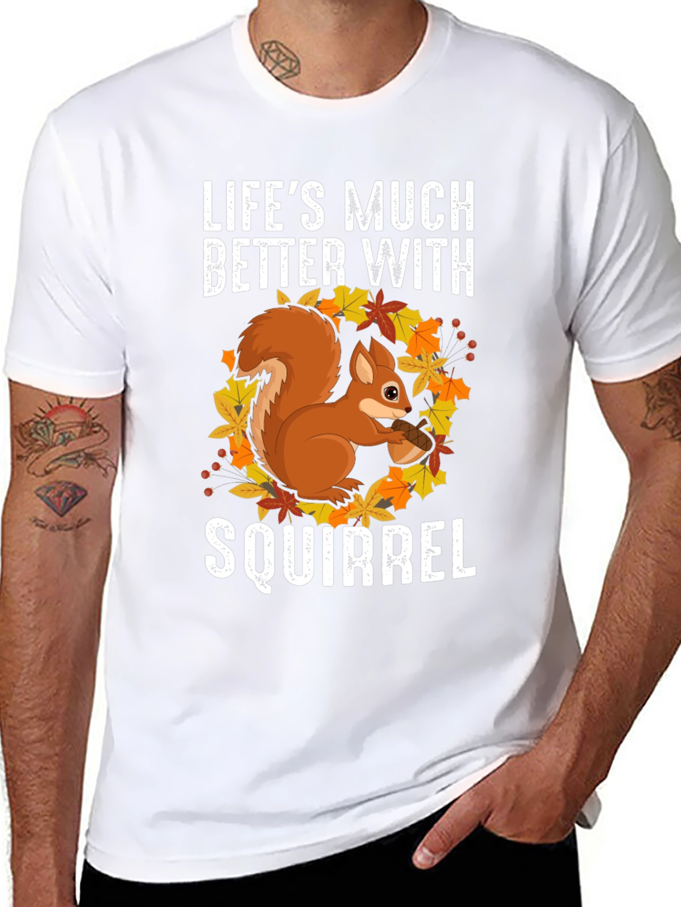 Squirrel Graphic T-Shirt - Lifes Much Better