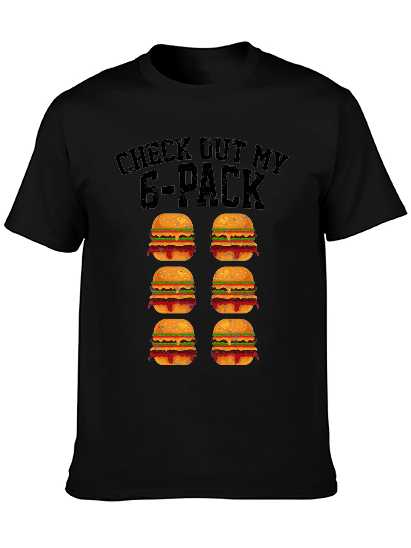 Funny 6-Pack Burgers Graphic T-Shirt