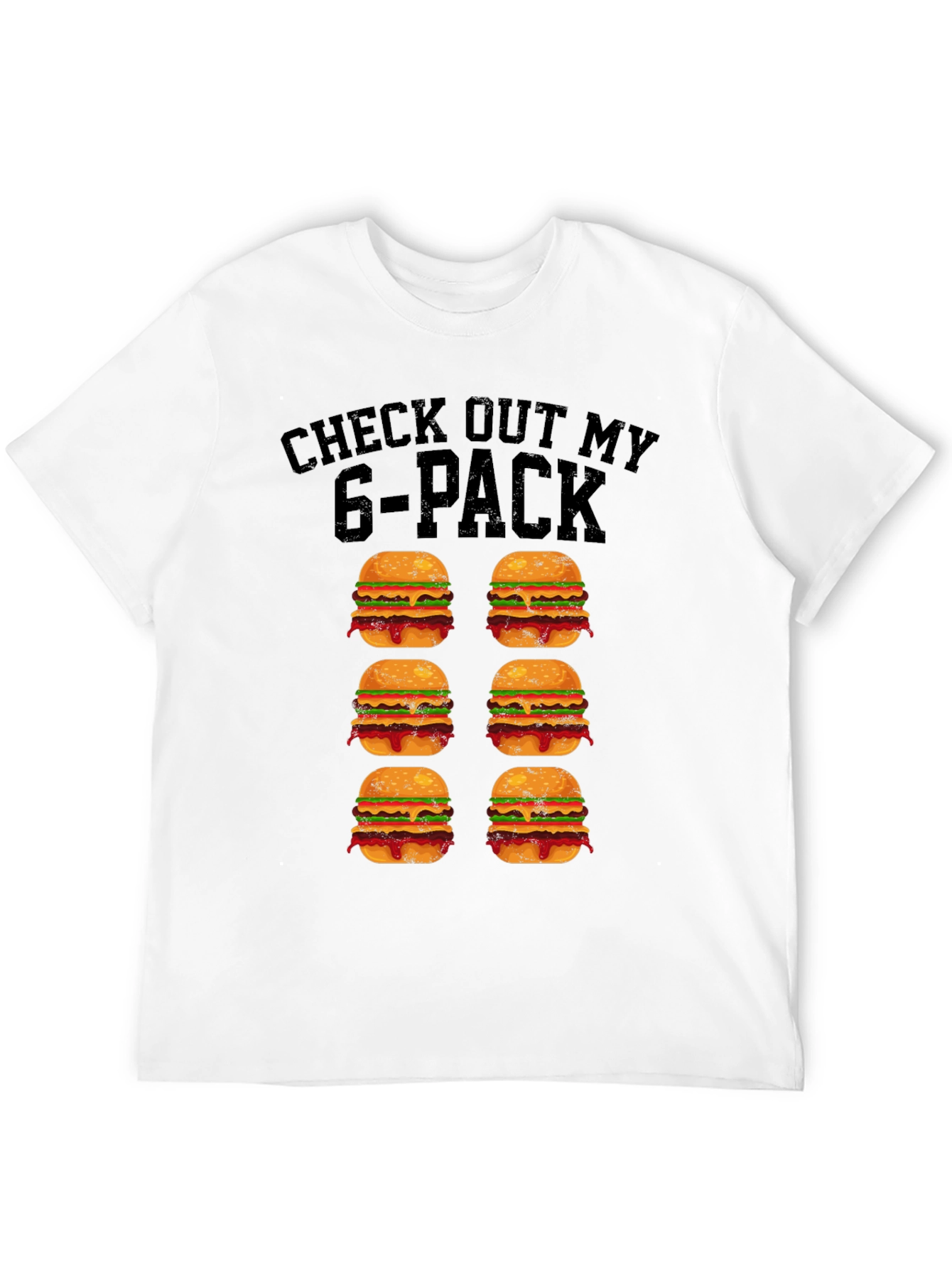 Funny 6-Pack Burgers Graphic T-Shirt