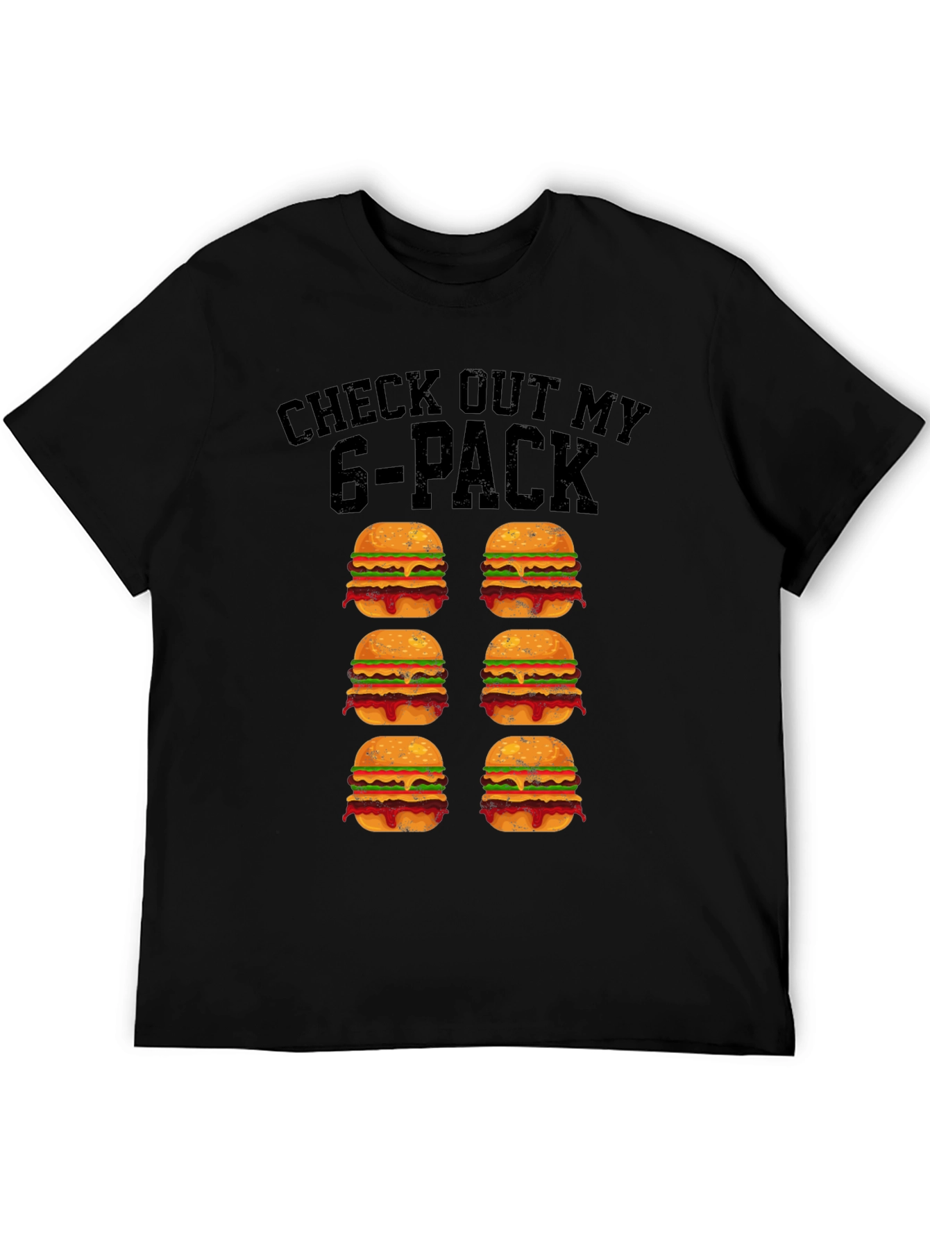 Funny 6-Pack Burgers Graphic T-Shirt