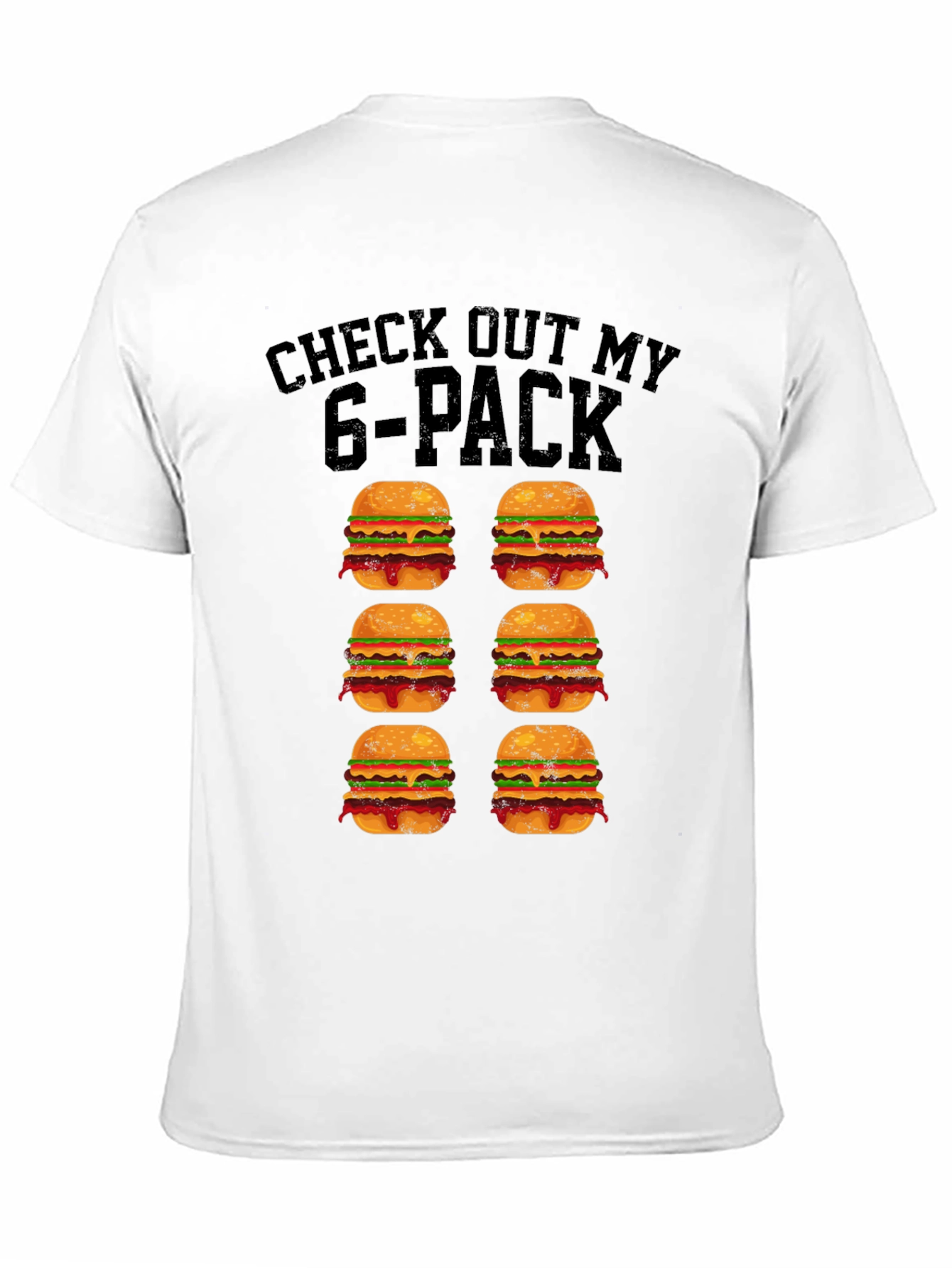 Funny 6-Pack Burgers Graphic T-Shirt