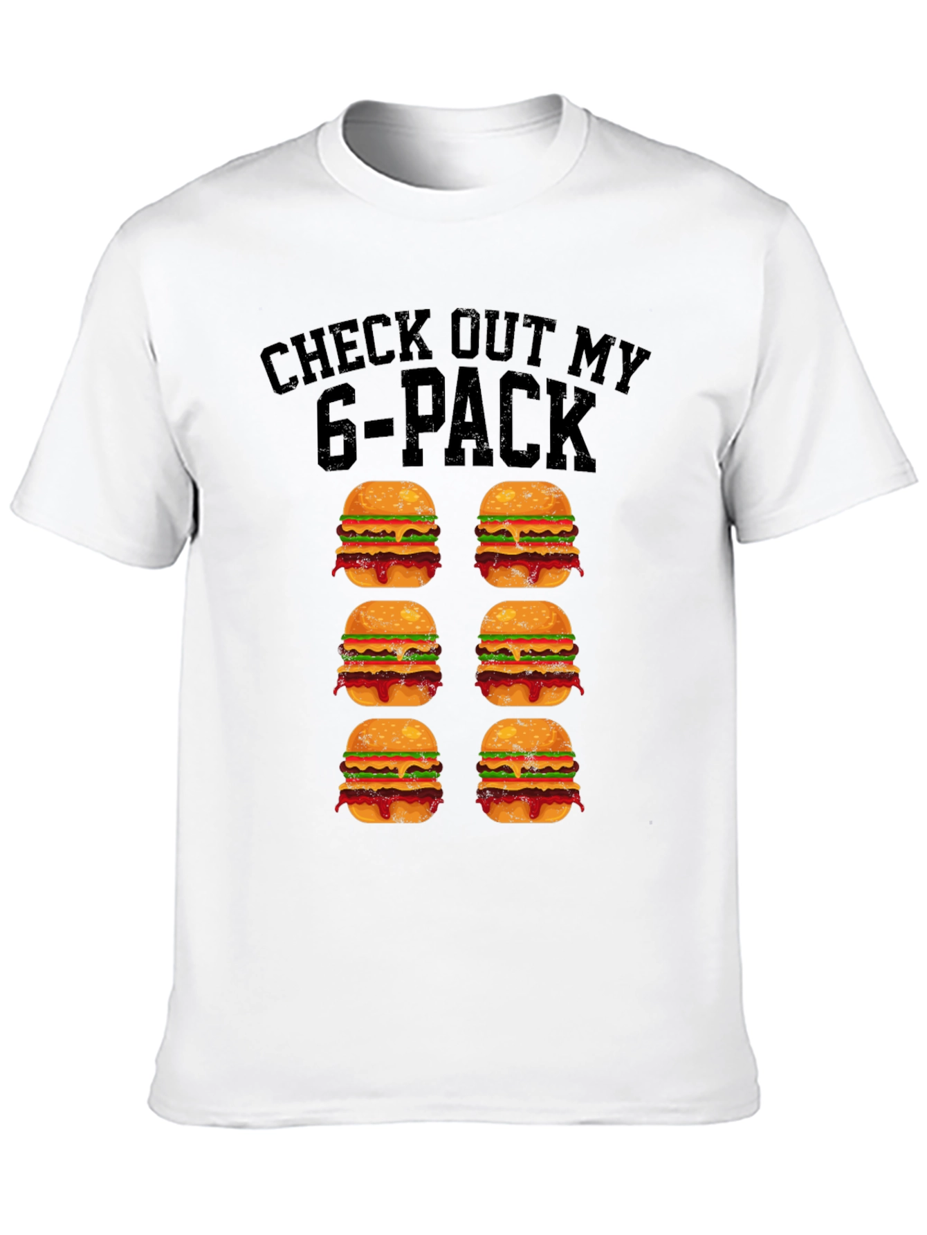 Funny 6-Pack Burgers Graphic T-Shirt