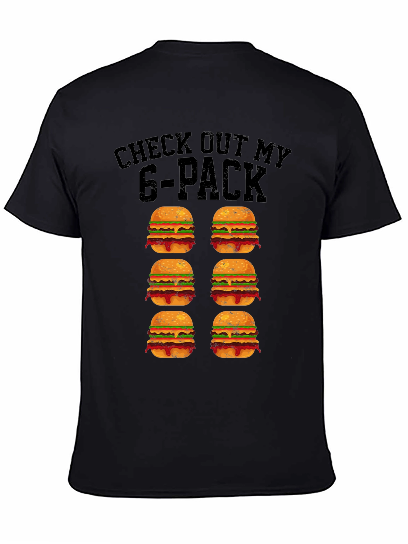 Funny 6-Pack Burgers Graphic T-Shirt