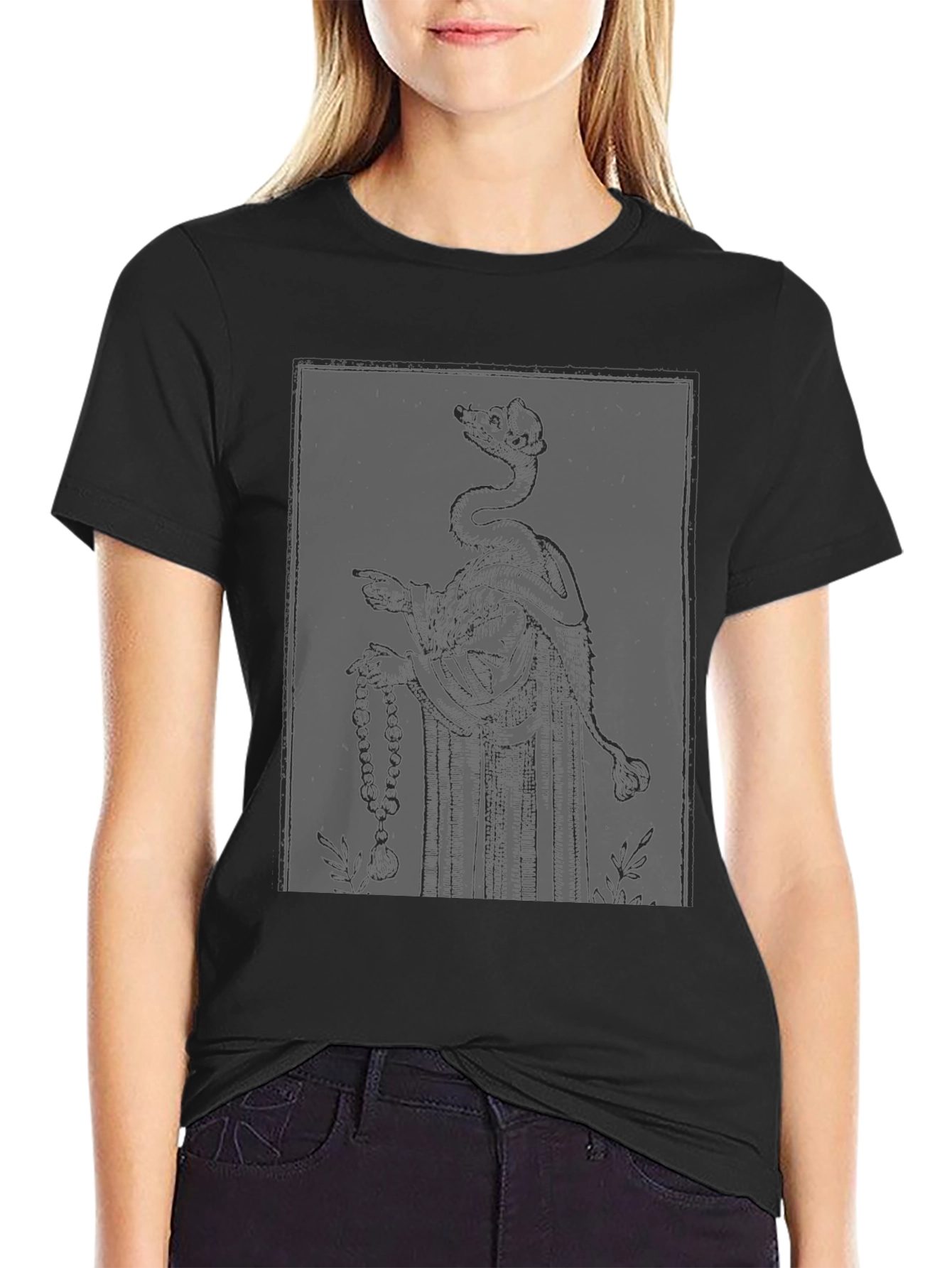 Black Graphic Tee - Serpent King Design