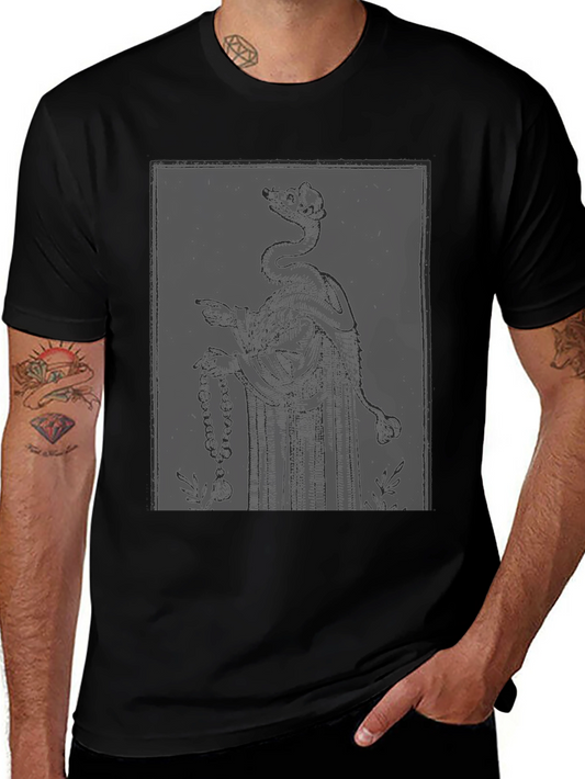 Black Graphic Tee - Serpent King Design