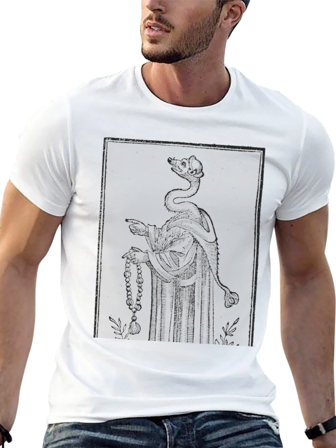 Black Graphic Tee - Serpent King Design