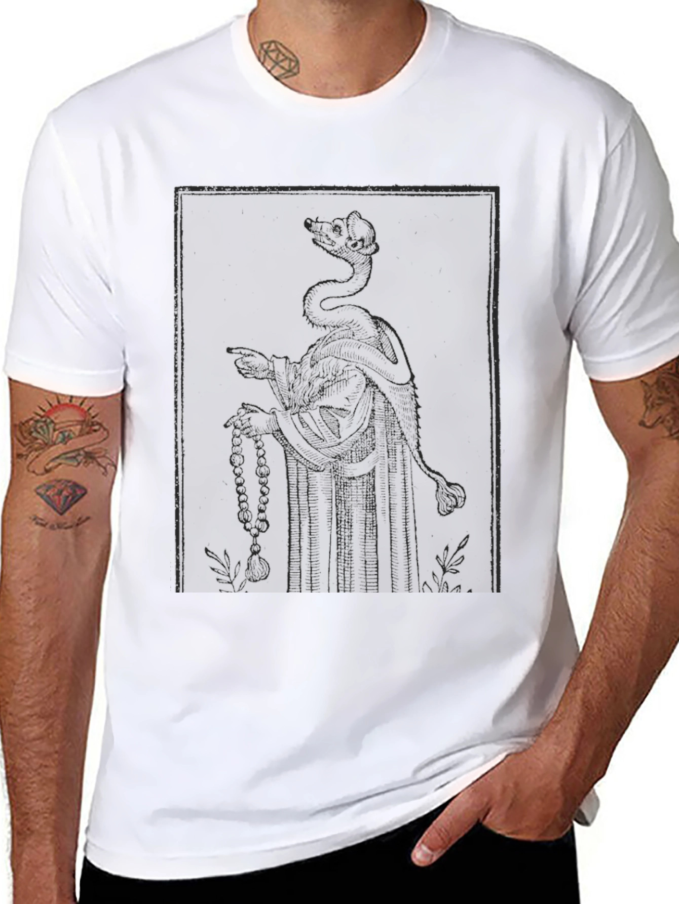 Black Graphic Tee - Serpent King Design