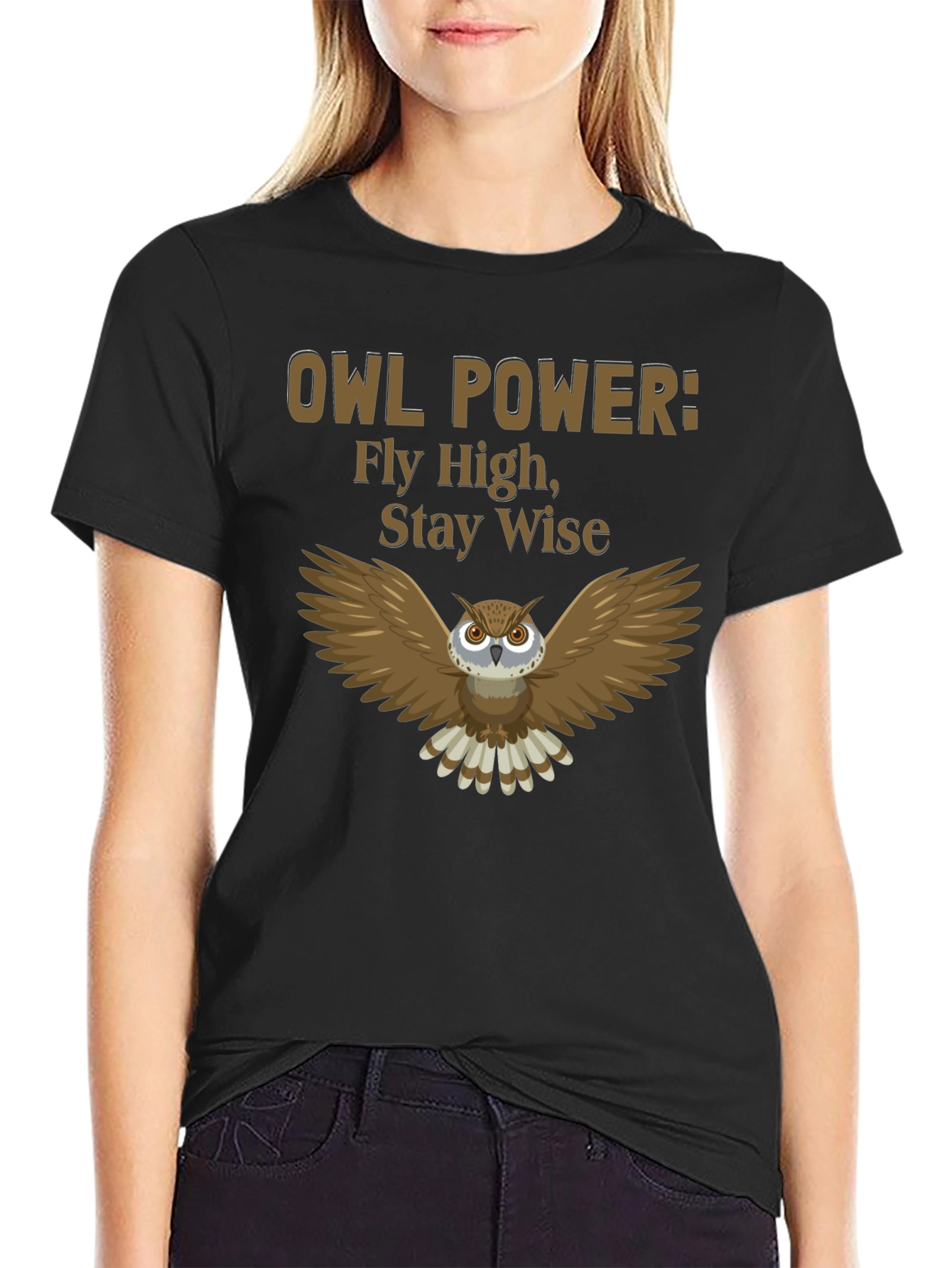 Owl Power Graphic Tee - Fly High Stay Wise!
