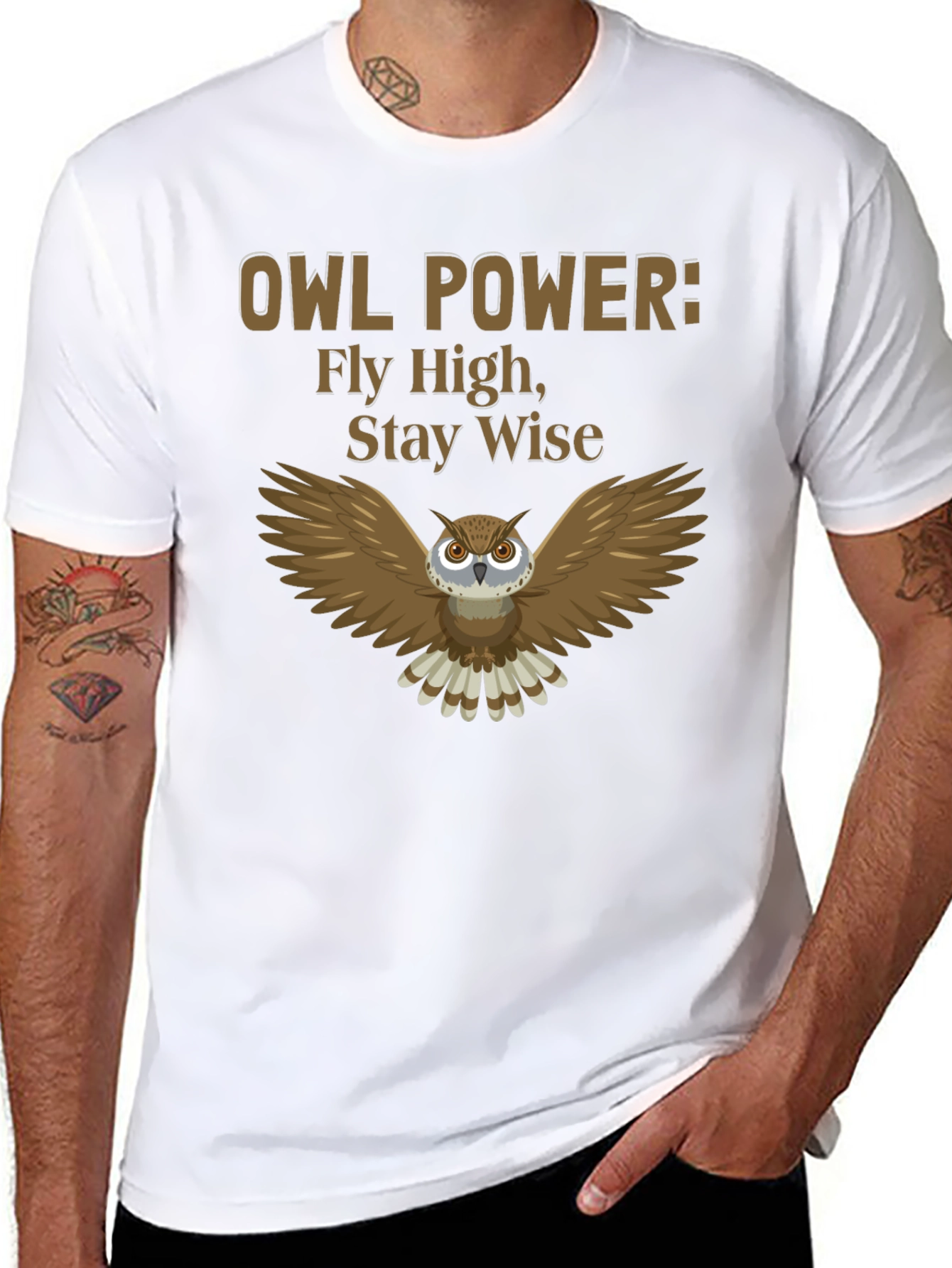 Owl Power Graphic Tee - Fly High Stay Wise!