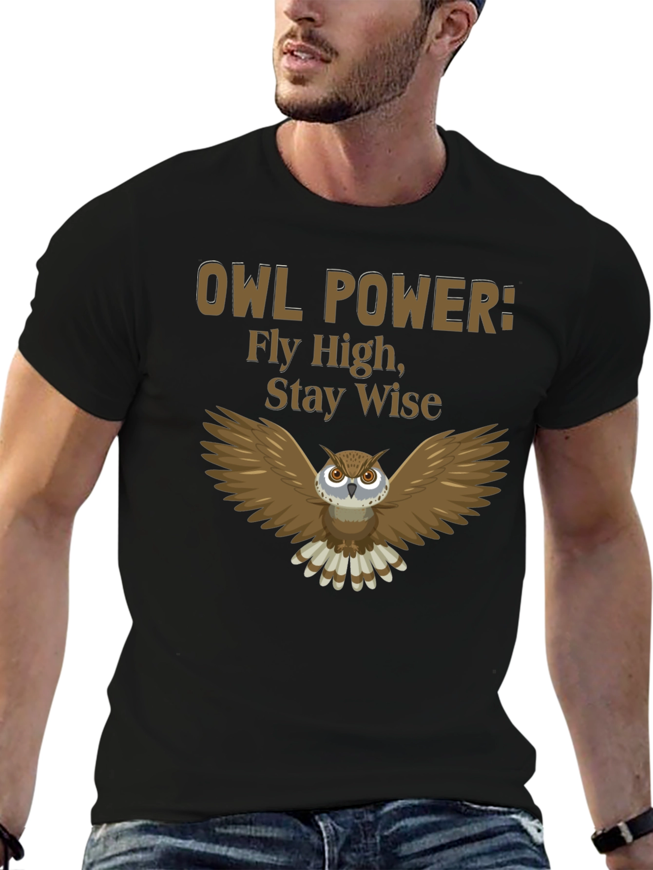 Owl Power Graphic Tee - Fly High Stay Wise!