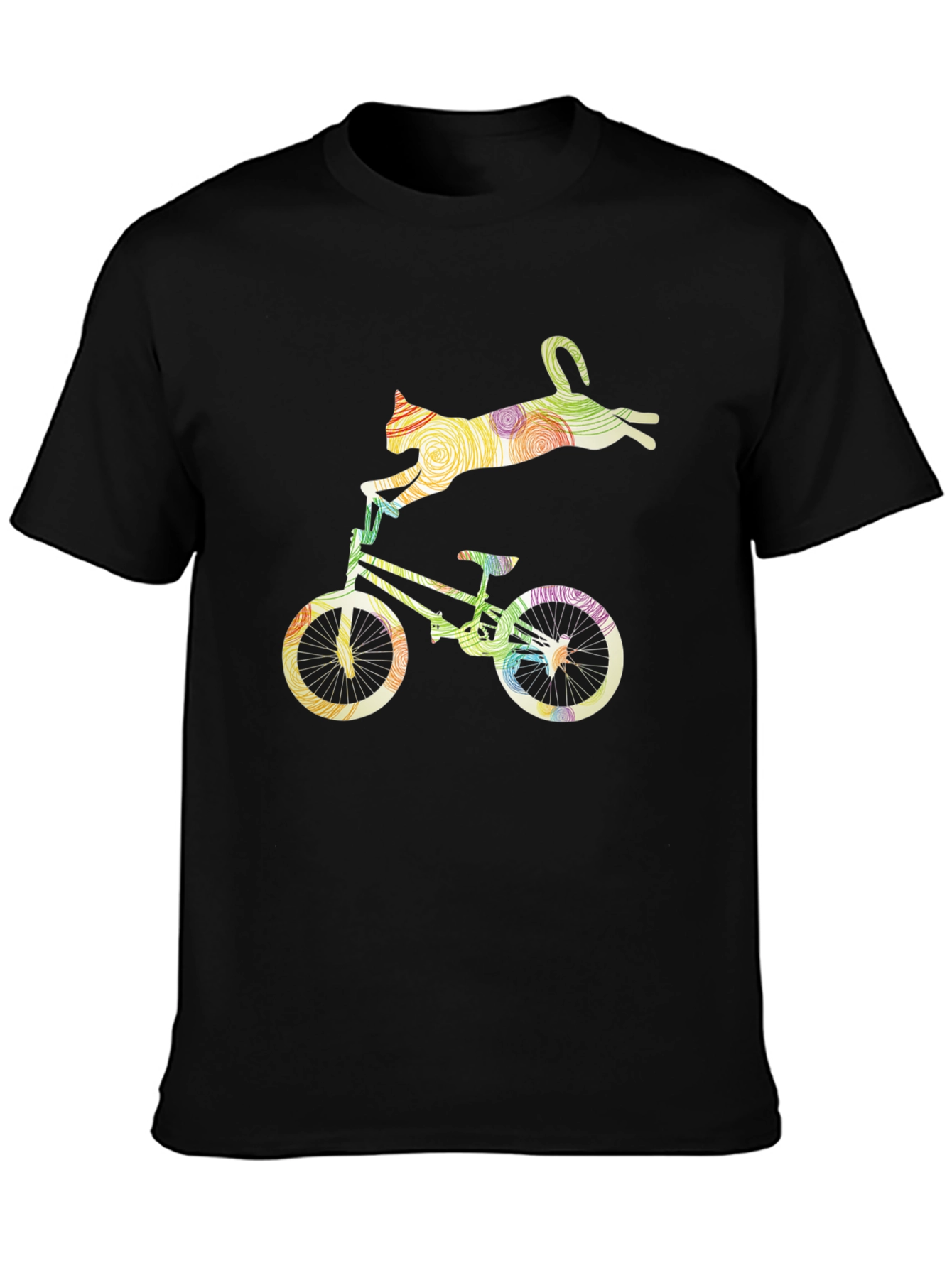 Cat Riding Bicycle Graphic Tee