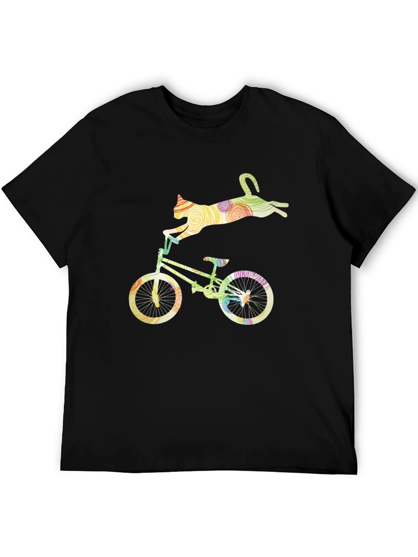 Cat Riding Bicycle Graphic Tee