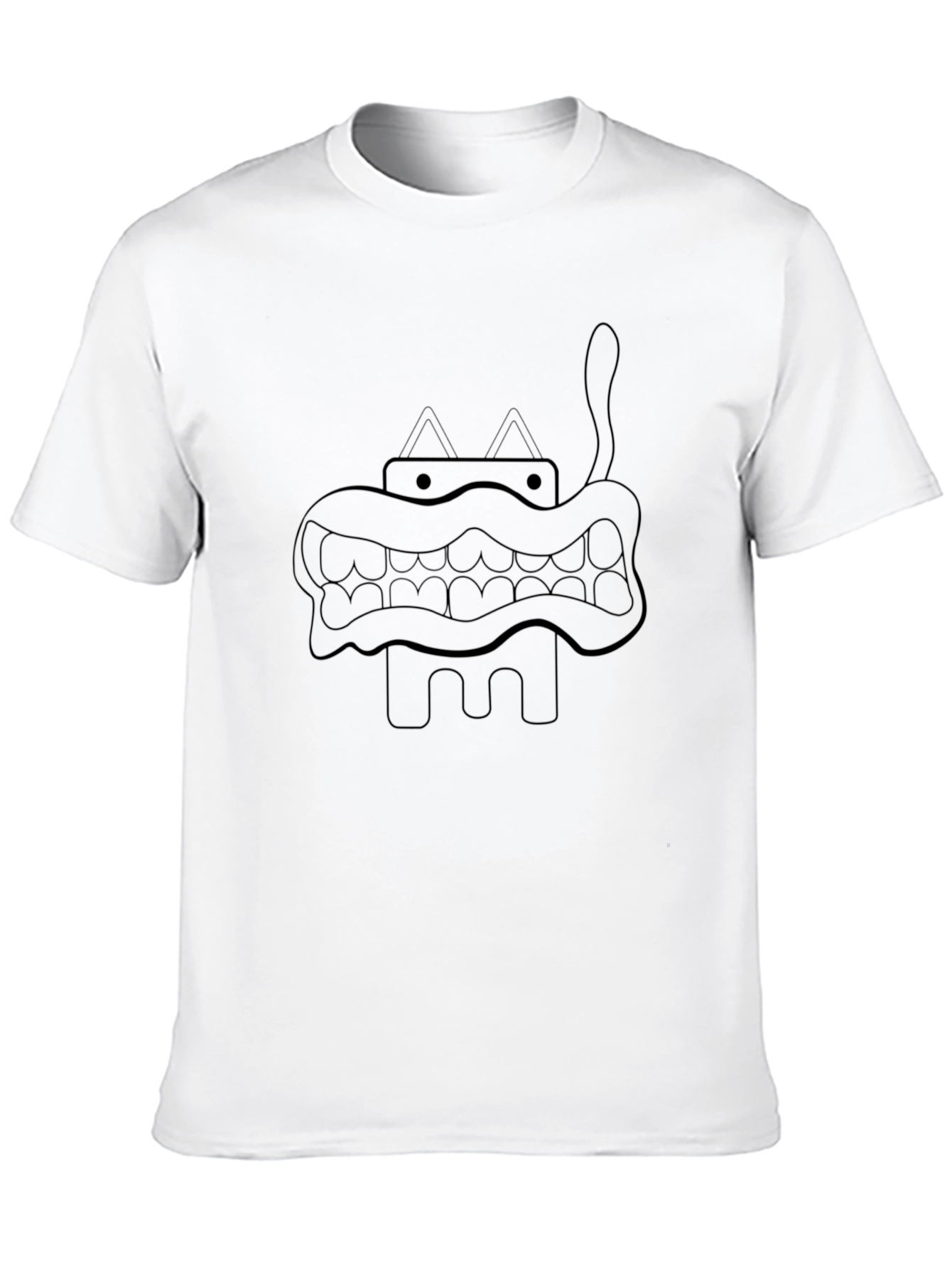 Graphic Print Black T-Shirt - Quirky Monster Design