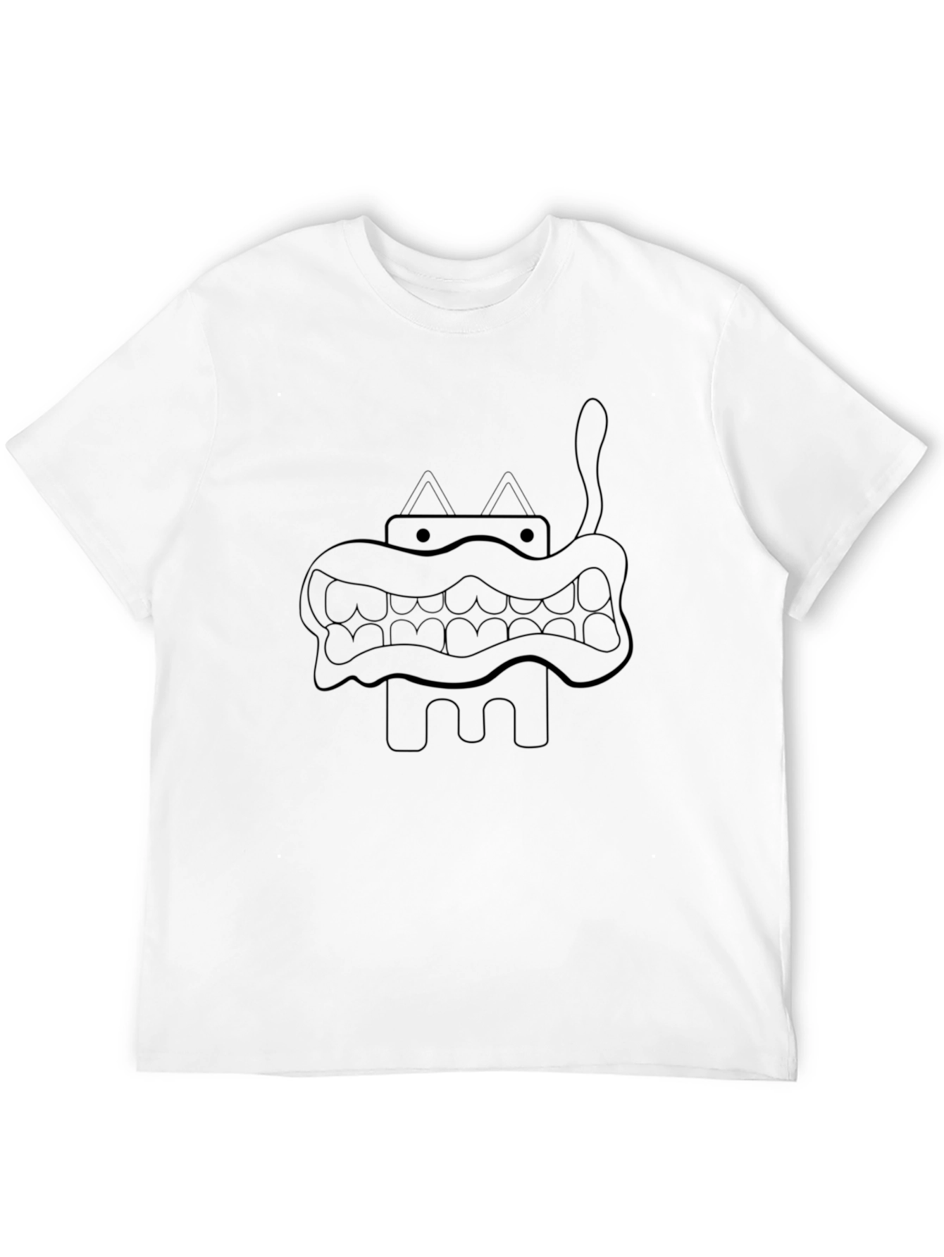 Graphic Print Black T-Shirt - Quirky Monster Design