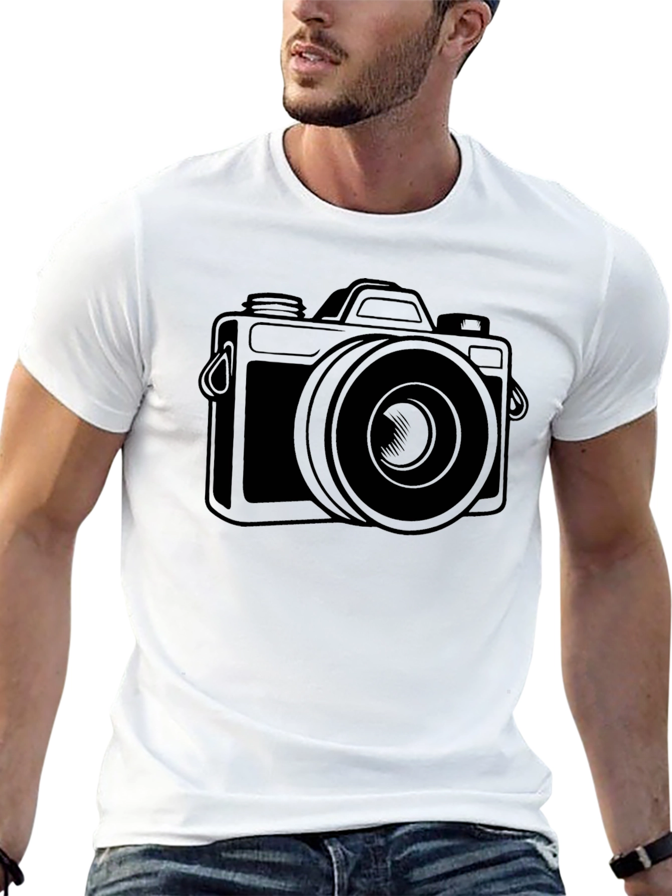 Camera Graphic T-Shirt - Black Cotton Tee