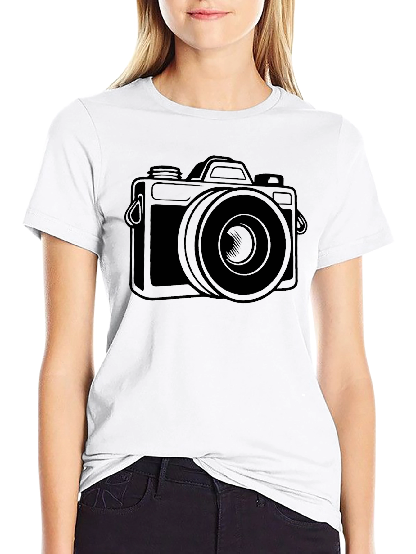 Camera Graphic T-Shirt - Black Cotton Tee