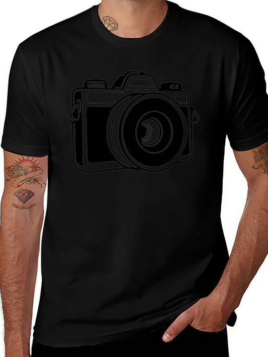 Camera Graphic T-Shirt - Black Cotton Tee